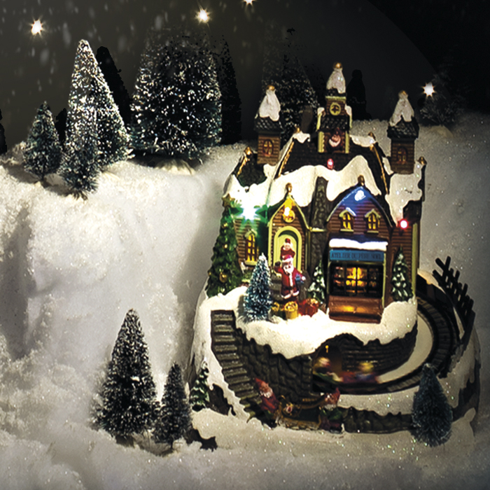 Aldeia natalícia com comboio,  Aldeia natalícia com comboio