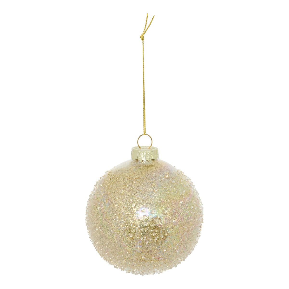 Bola de natal relevo dourado 8cm
