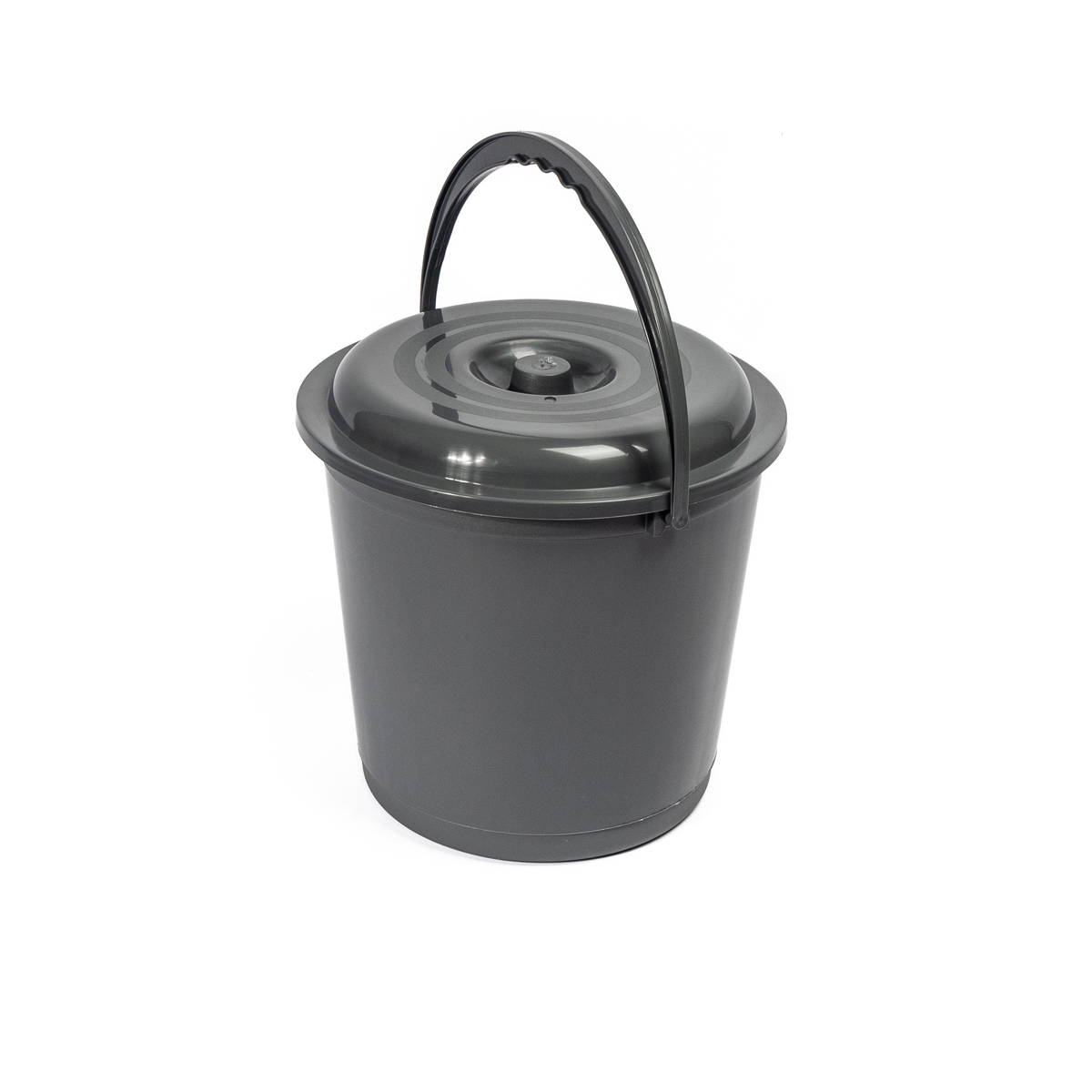 Balde com tampa EUROPA cinza escuro 16l