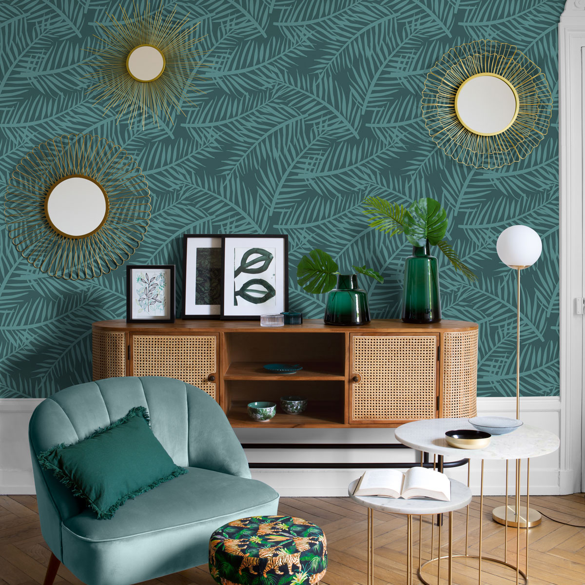 Mesa de apoio GARANCE branca em m&aacute;rmore 55x60cm