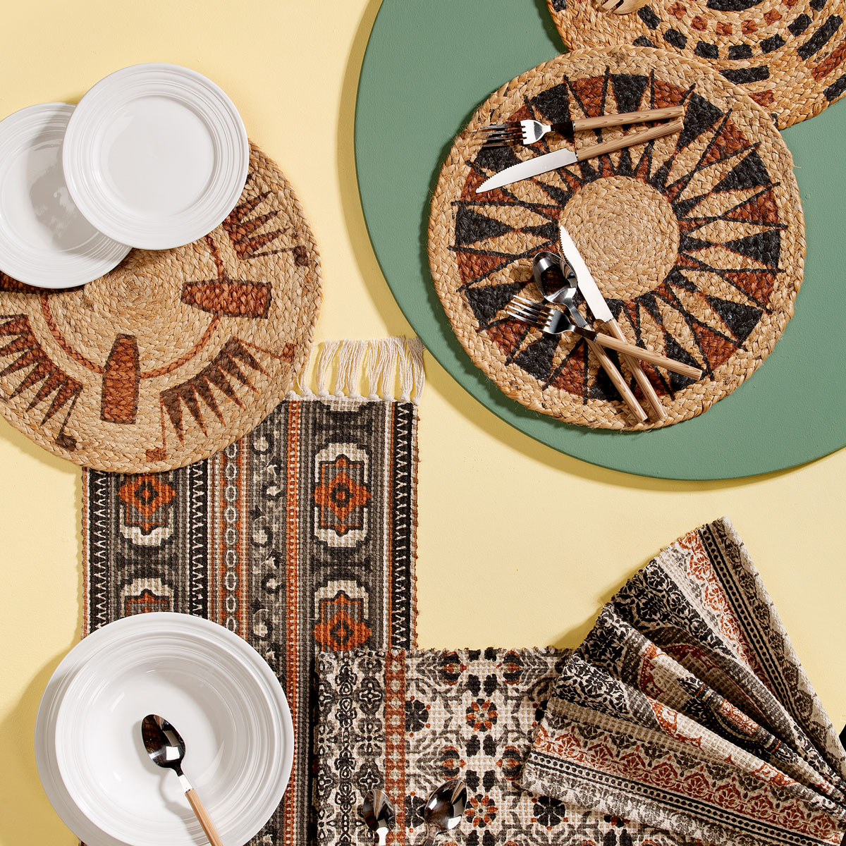 Individual De Mesa Caia Em Juta E Algod&atilde;o 33x49cm