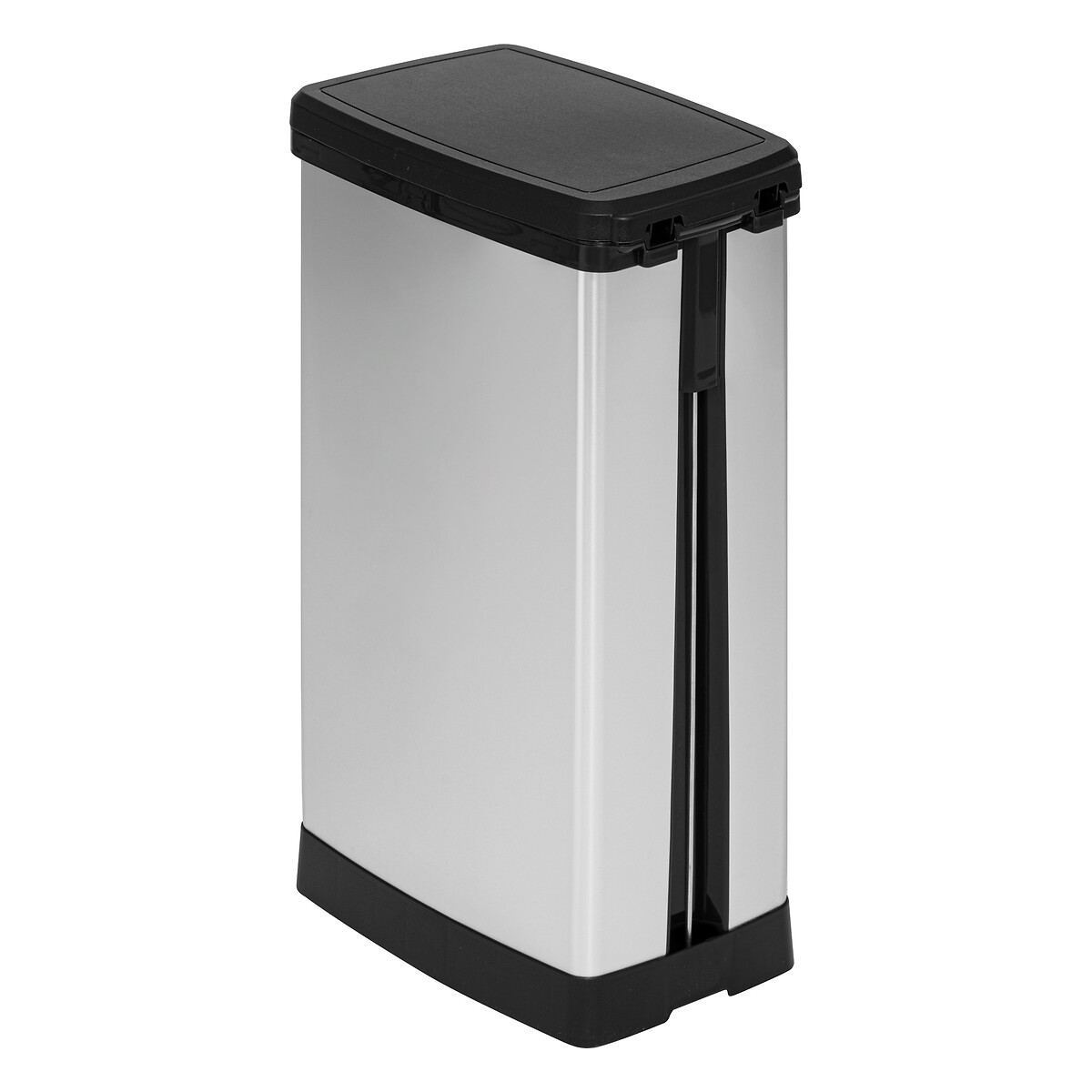 Balde do lixo prateado softclose 40l