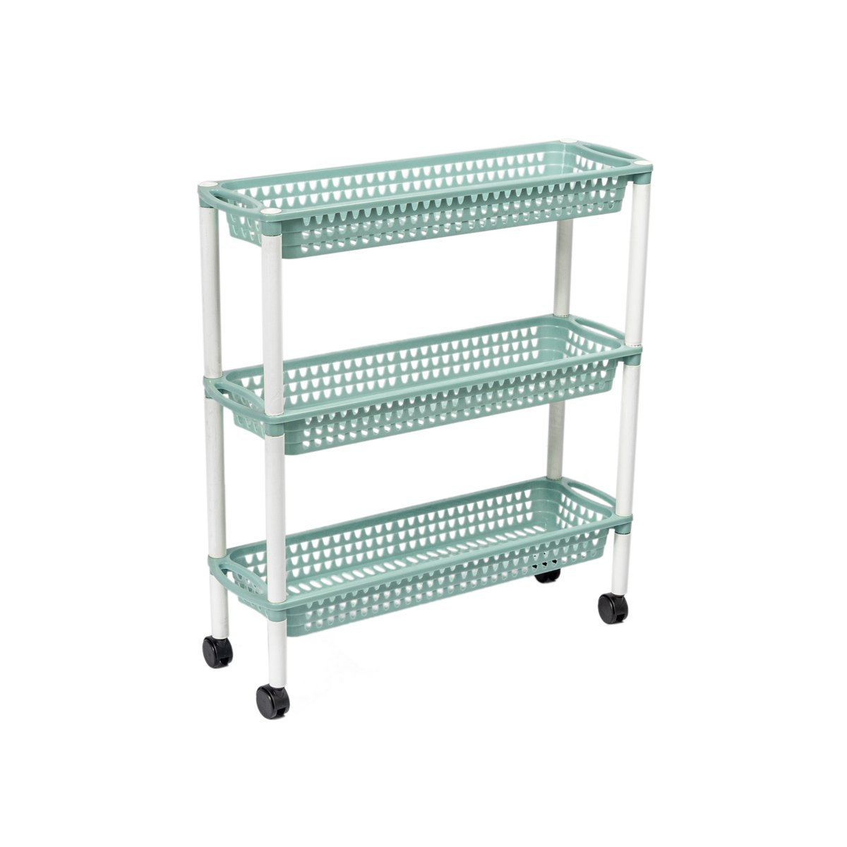 Carro de cozinha ALTHEA azul com 3 cestos