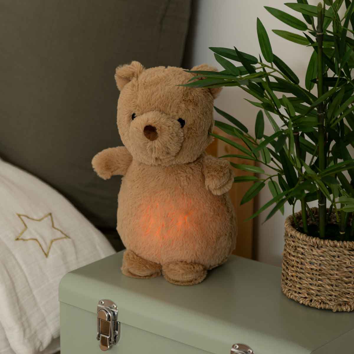 Luz de presen&ccedil;a em forma de urso castanho 27cm