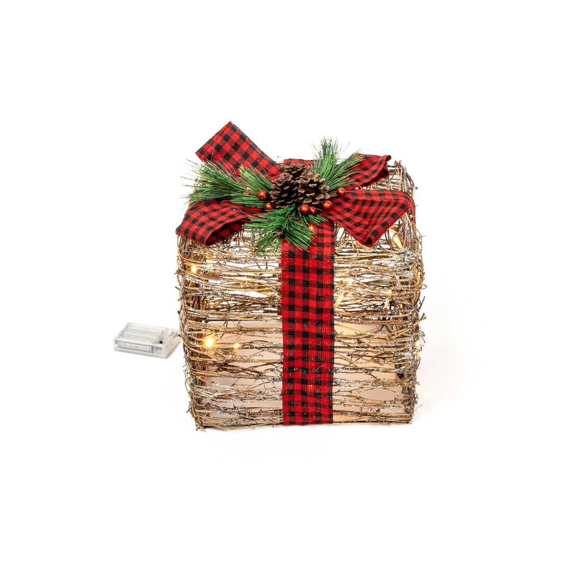 Caixa Decorativa Castanha Em Forma De Presente