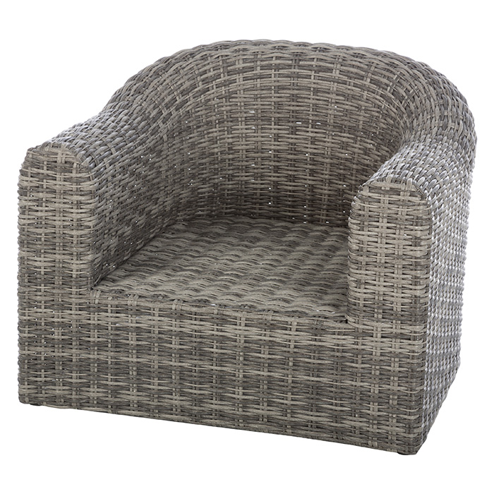 Cadeirão MOORÉA terre d'ombre em rattan sintético