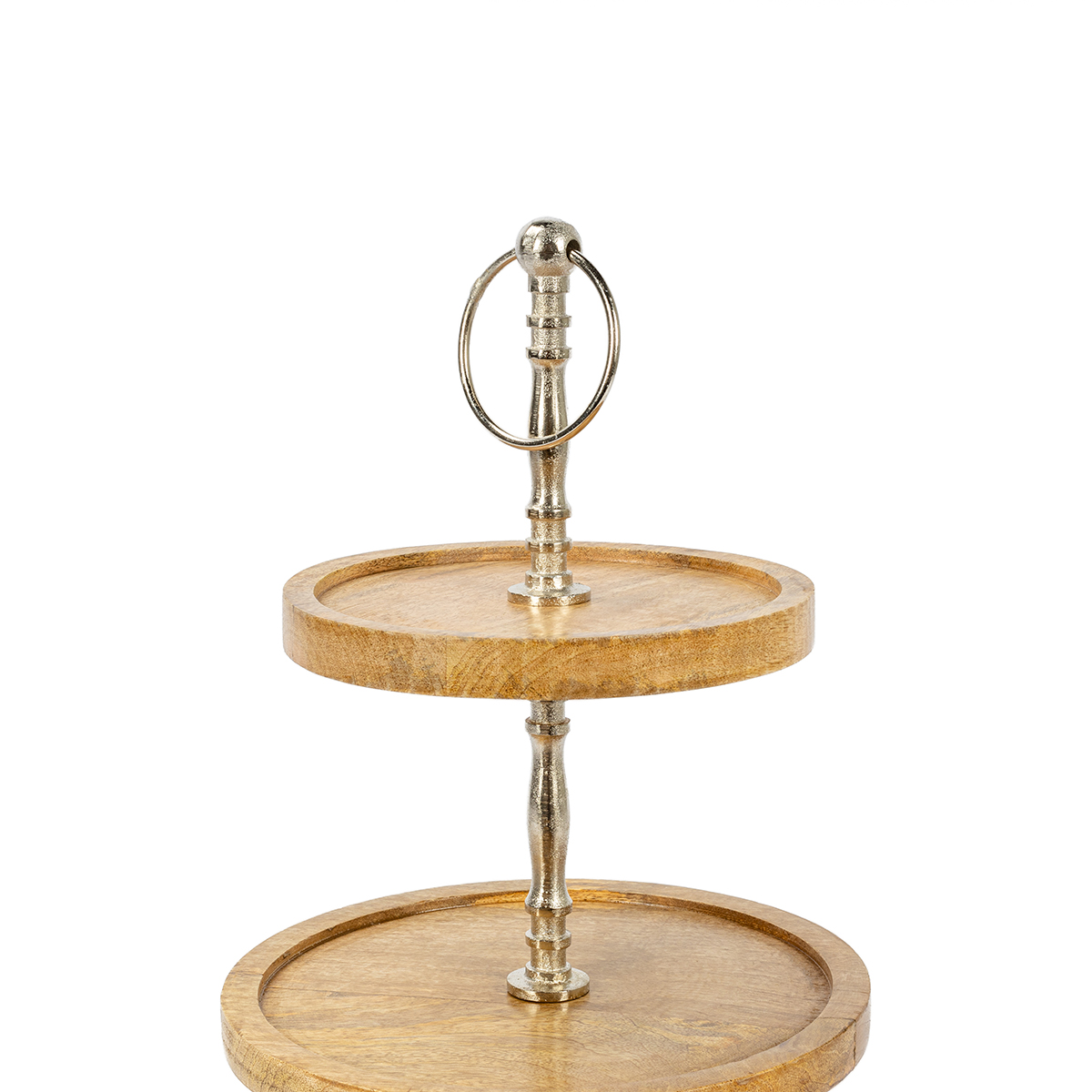 Prato de servir com 3 níveis em madeira mango 62cm