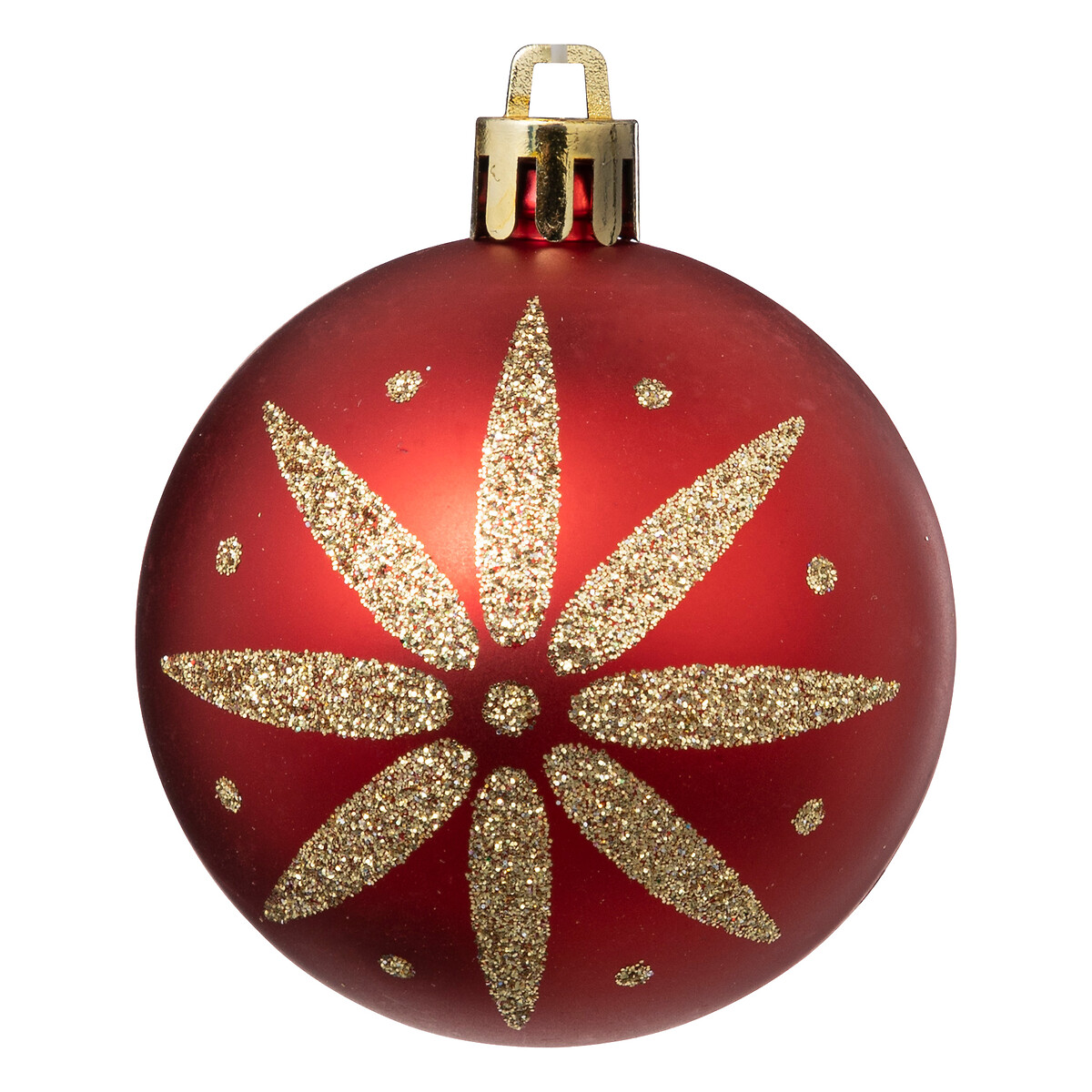 Conjunto de 25 bolas de natal vermelho e dourado 6cm