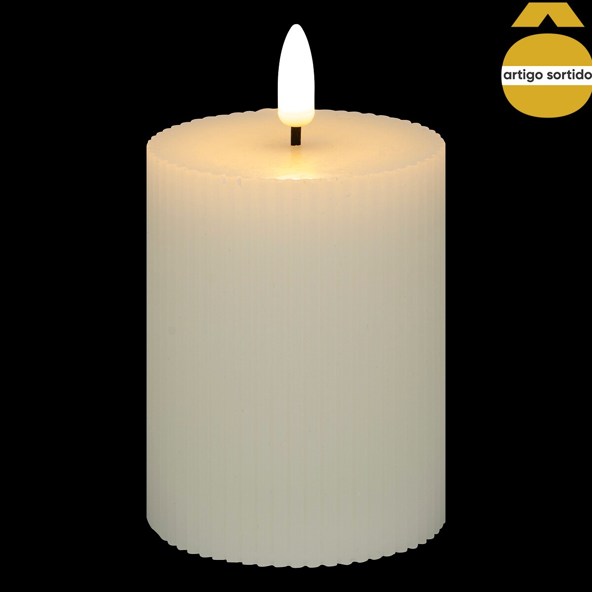 Vela led cil&iacute;ndrica mina branca 11,5cm