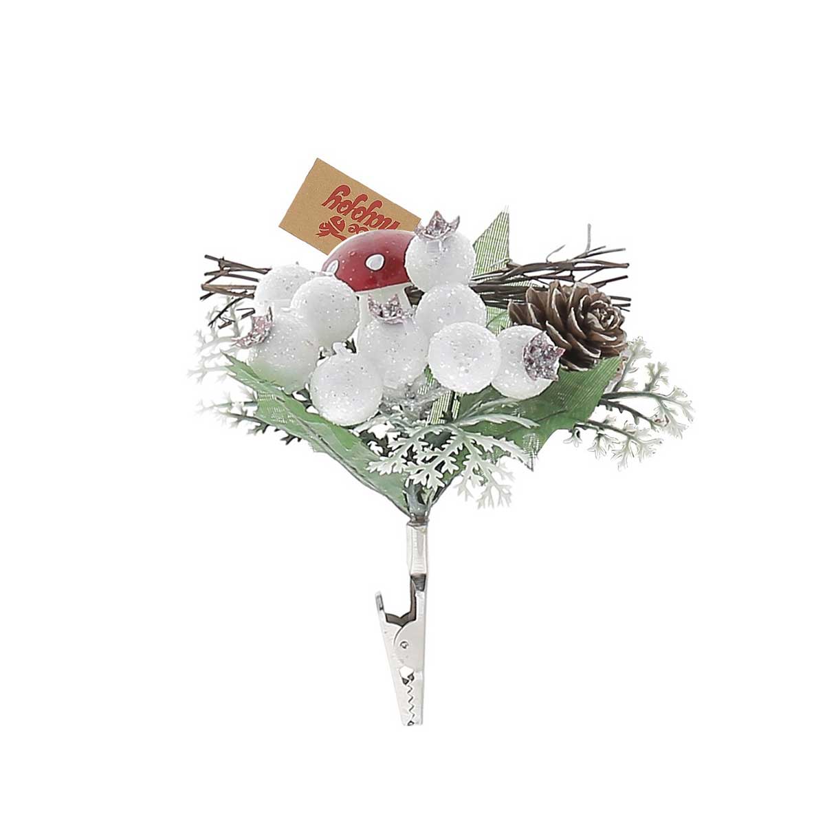 Decora&ccedil;&atilde;o natal&iacute;cia com bagas e cogumelos