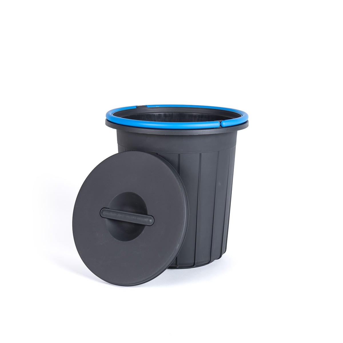 Ecoponto preto com pega azul 25l