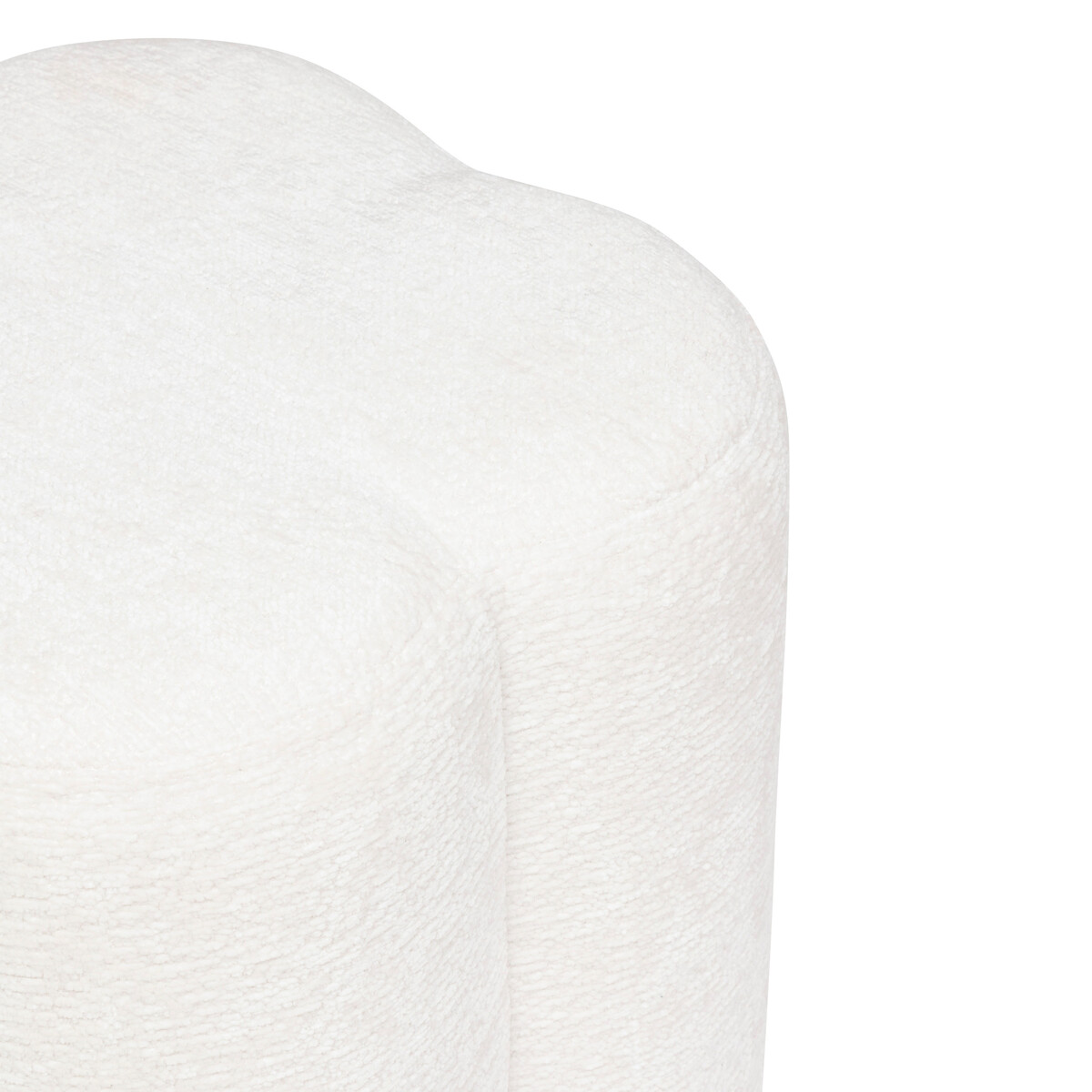 Pufe LAVON em chenille brco 35x35x38cm