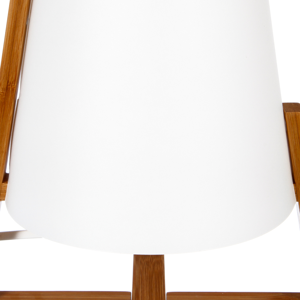 Candeeiro de mesa GONG branco em bambu,  Candeeiro de mesa GONG branco em bambu