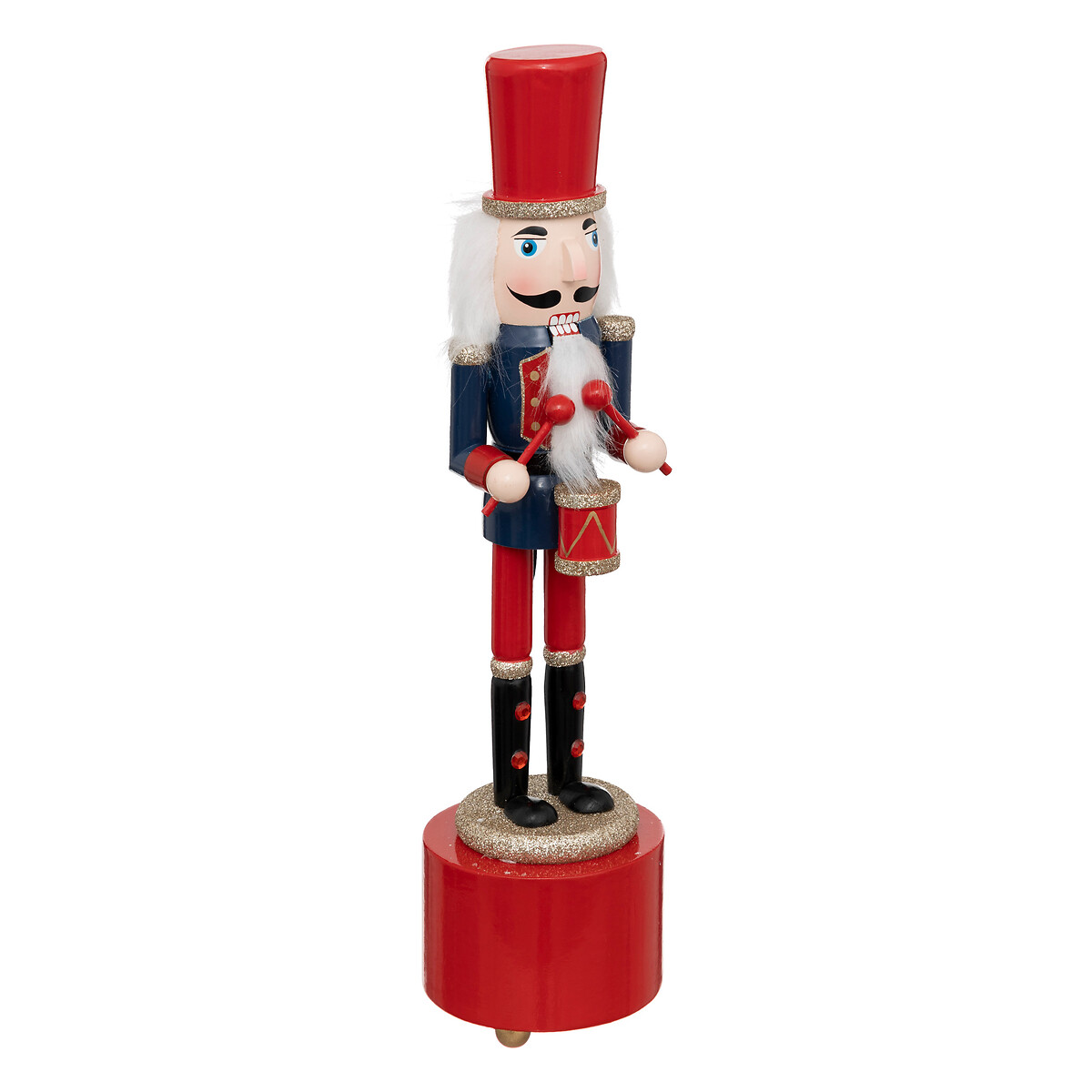 Soldado de chumbo musical vermelho em madeira 31,5cm,  Soldado de chumbo musical vermelho em madeira 31,5cm