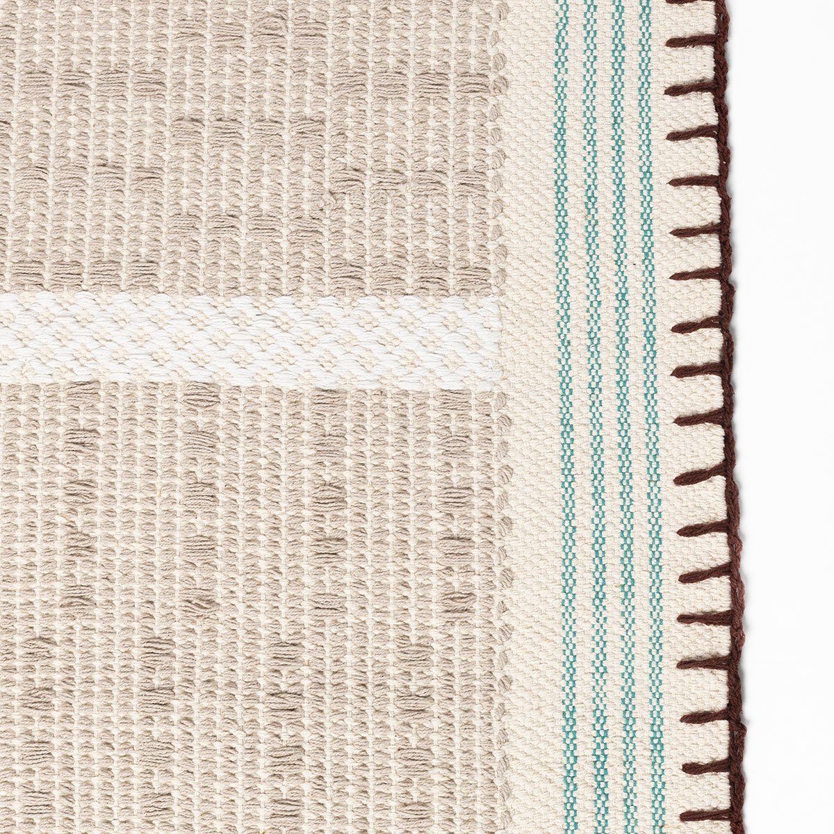 Passadeira WONJA taupe e azul 60x150cm