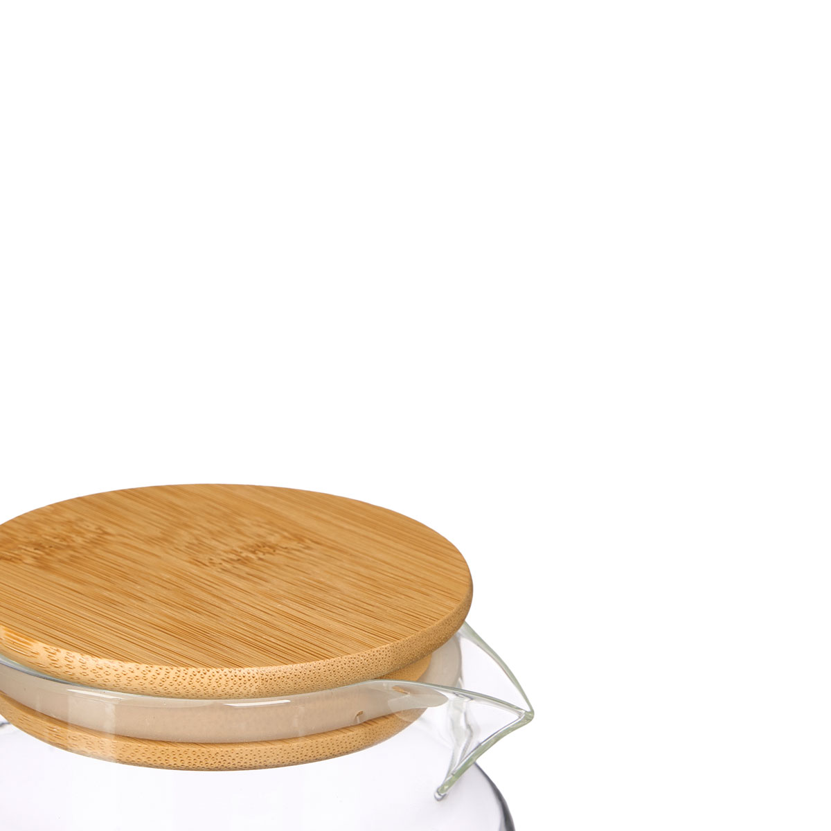 Jarro redondo com tampa bambu 1,2l