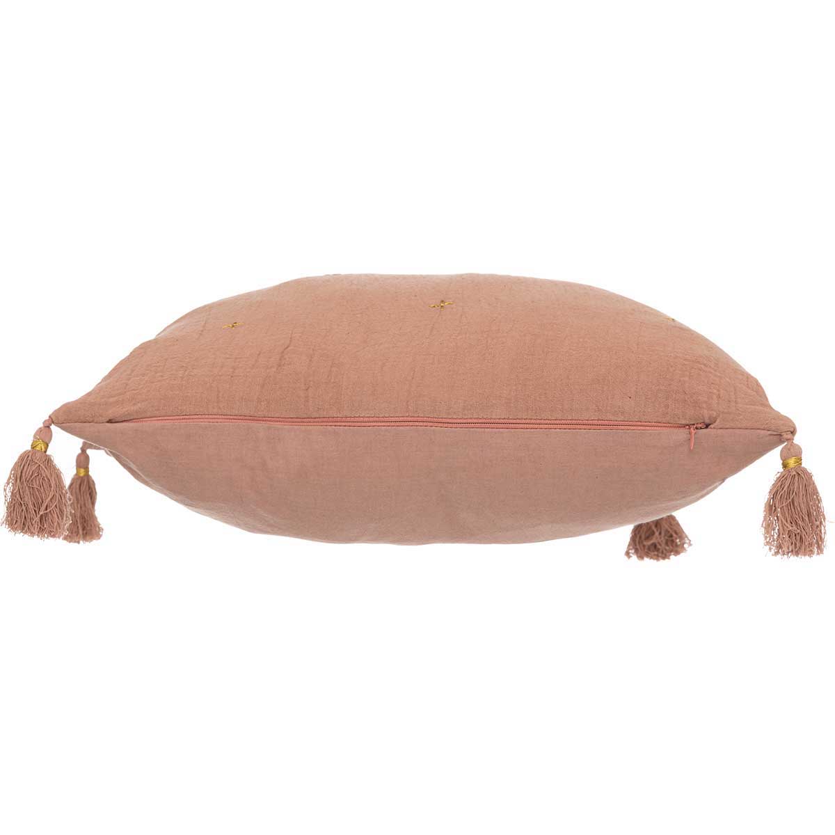 Almofada WINTER LIGHT gaze rosa velho com cruzes 40x40cm,  Almofada WINTER LIGHT gaze rosa velho com cruzes 40x40cm