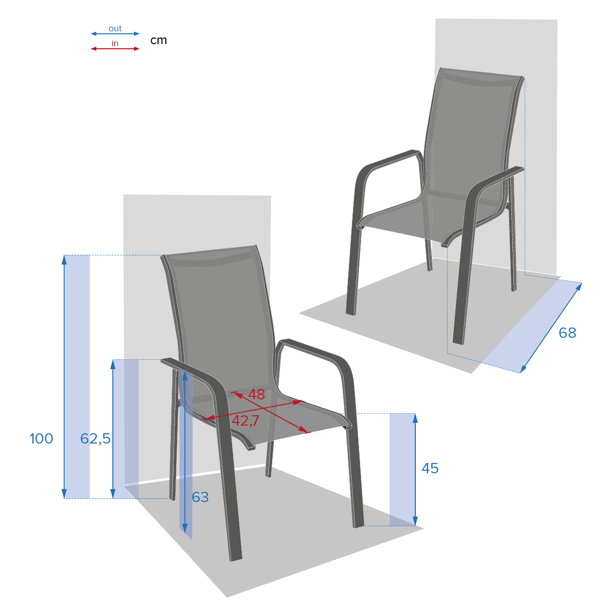 Cadeira com braços ESSIO noisette e branco