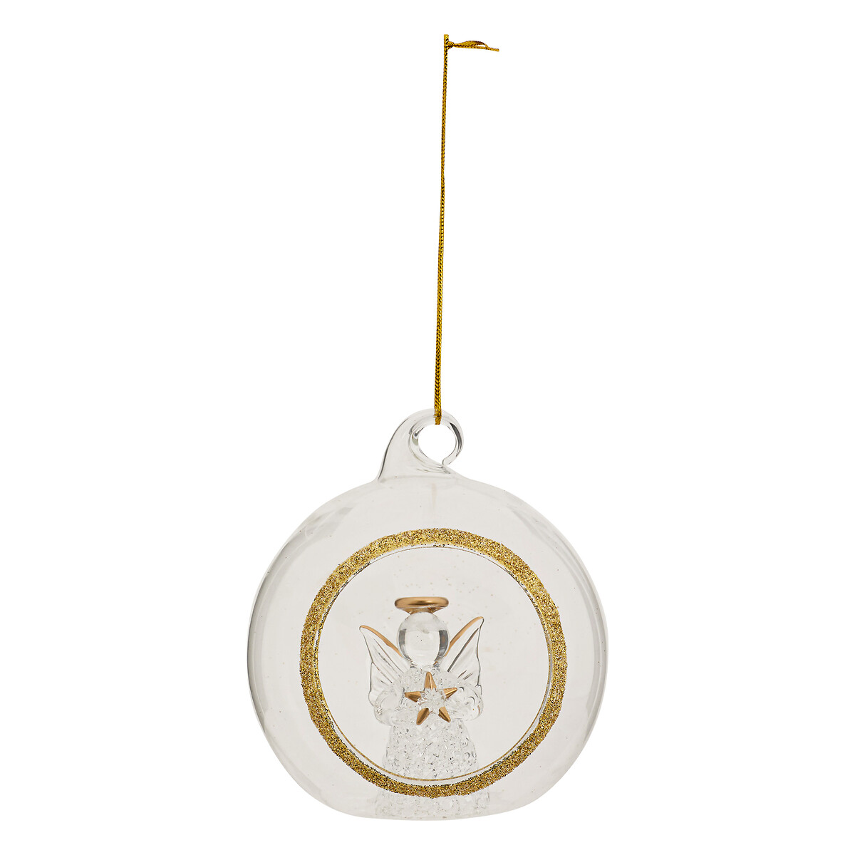 Bola de natal aberta com anjo 10cm