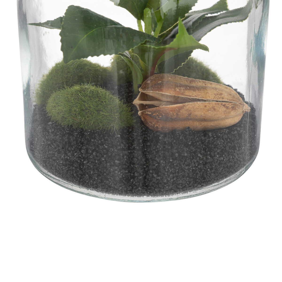 Jarra de vidro com plantas artificiais CARAVANE