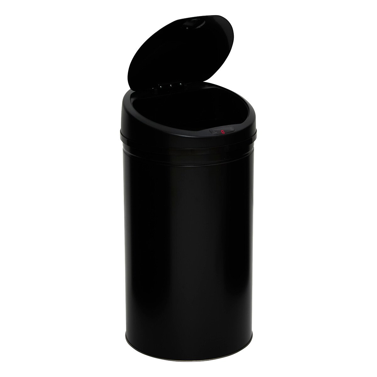 Balde do lixo com sensor autom&aacute;tico preto em inox