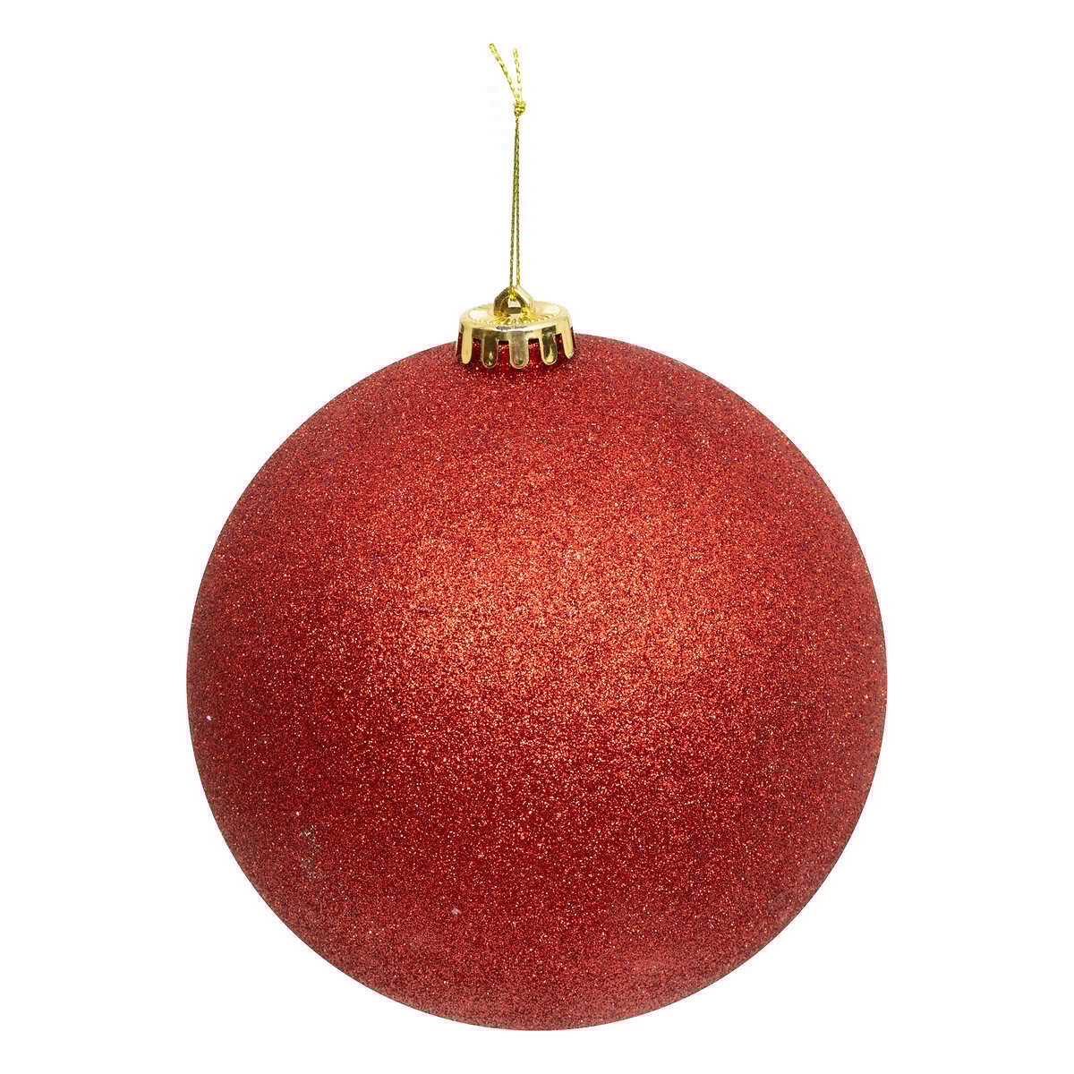 Bola de natal maxi vermelha com brilhantes 15cm,  Bola de natal maxi vermelha com brilhantes 15cm