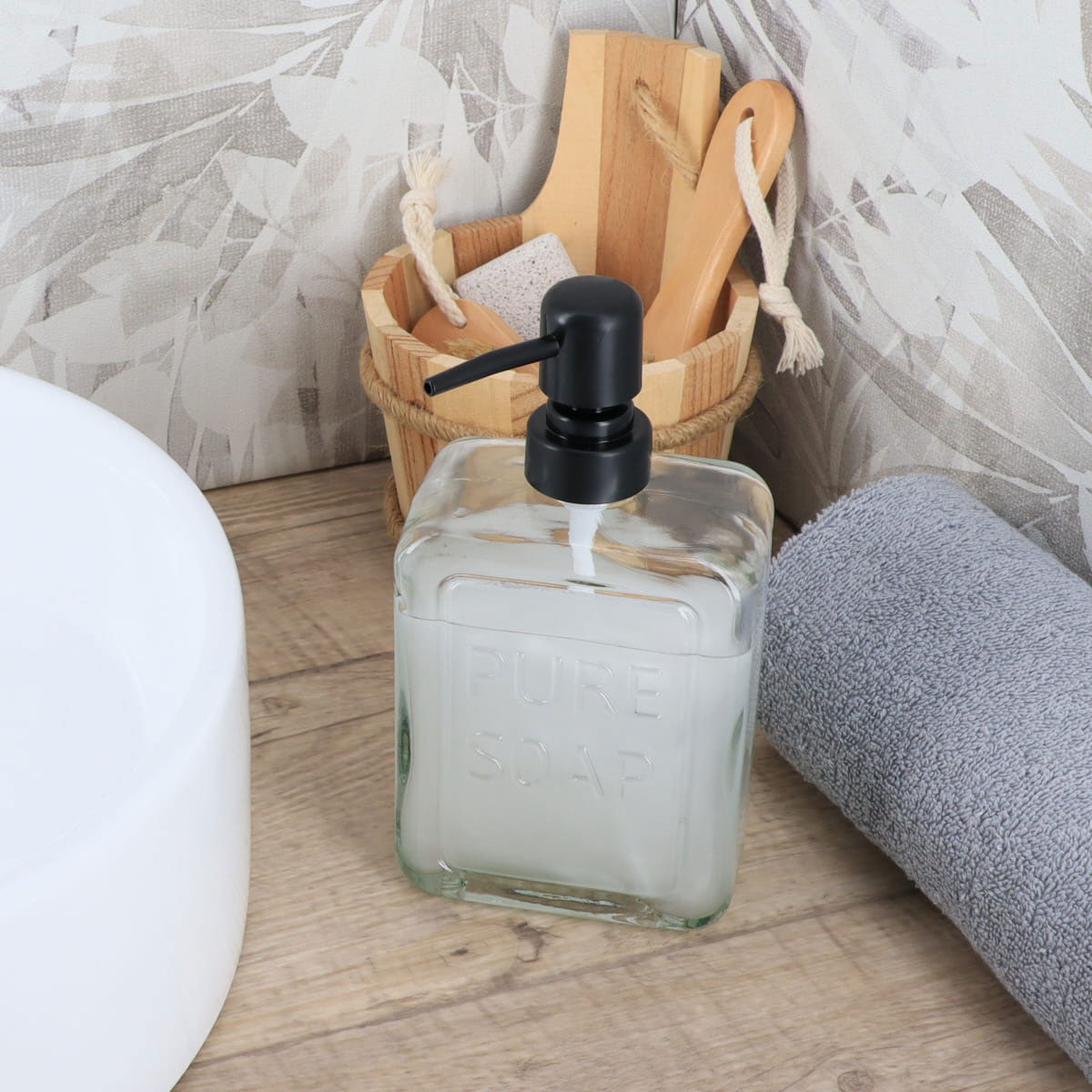 Doseador de sabonete l&iacute;quido PURE SOAP em vidro