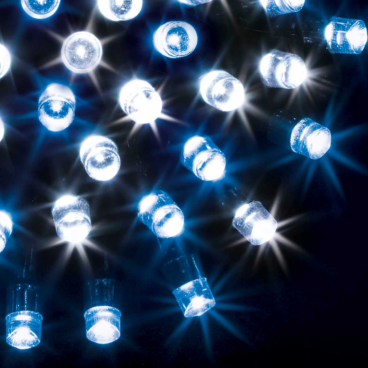 Série luminosa de natal branco frio e azul 200 leds 20m