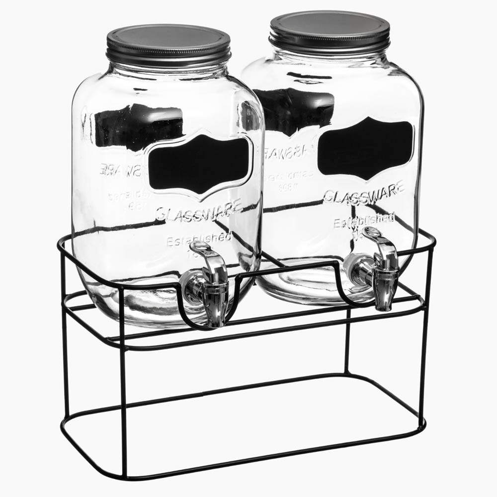 Conjunto de 2 frascos de bebida com torneira 4l