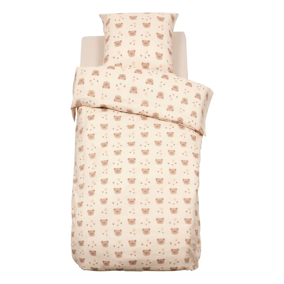 Capa de edred&atilde;o e almofada BILLIE bege em algod&atilde;o 200x140cm