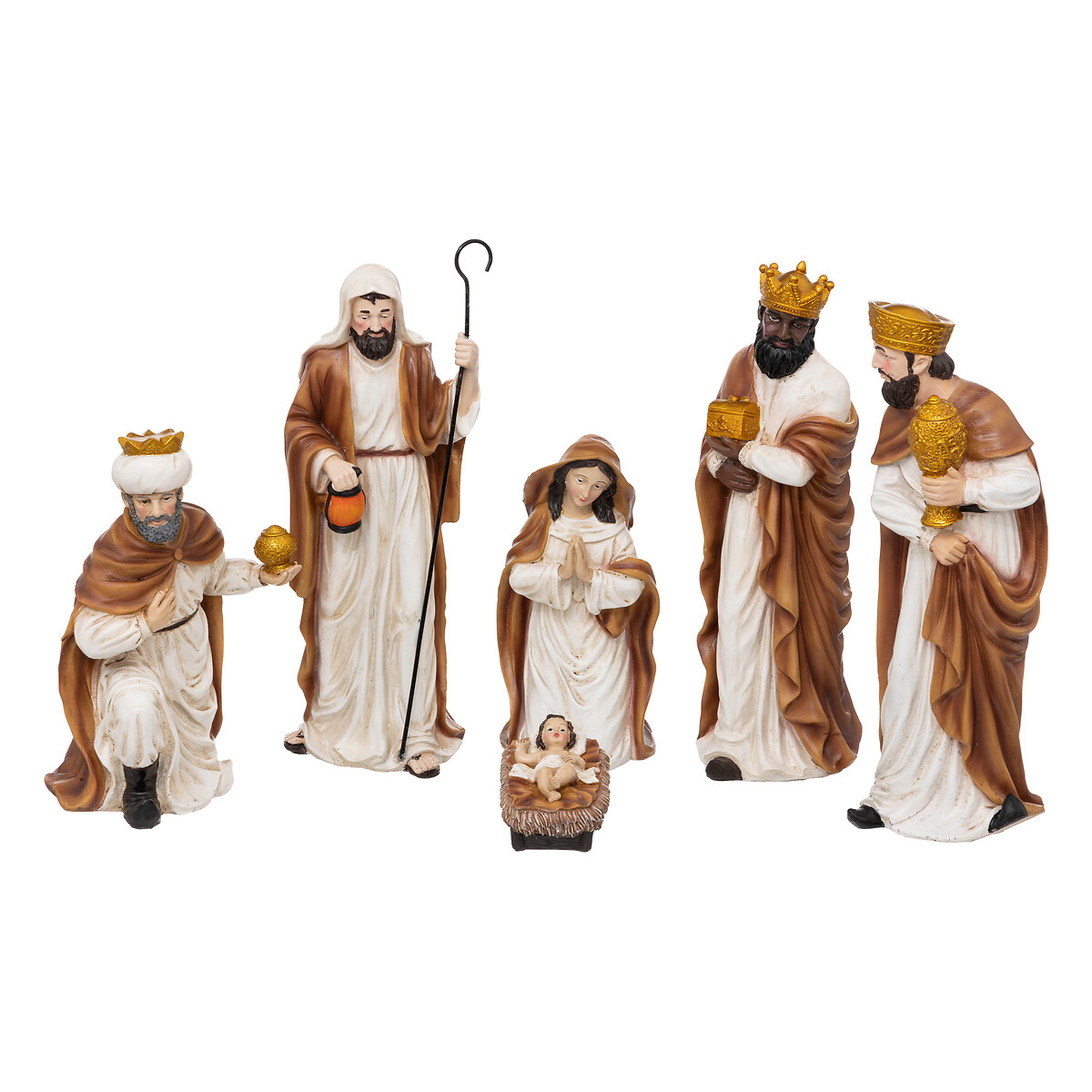 Conjunto de 6 figuras para pres&eacute;pio em resina 33cm