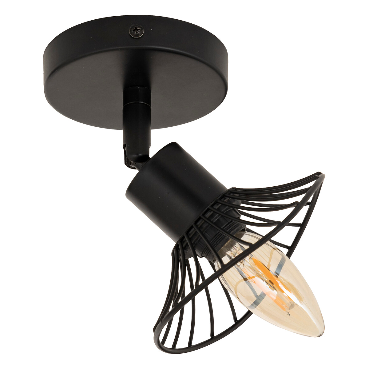 Candeeiro de parede ADELIA preto em metal