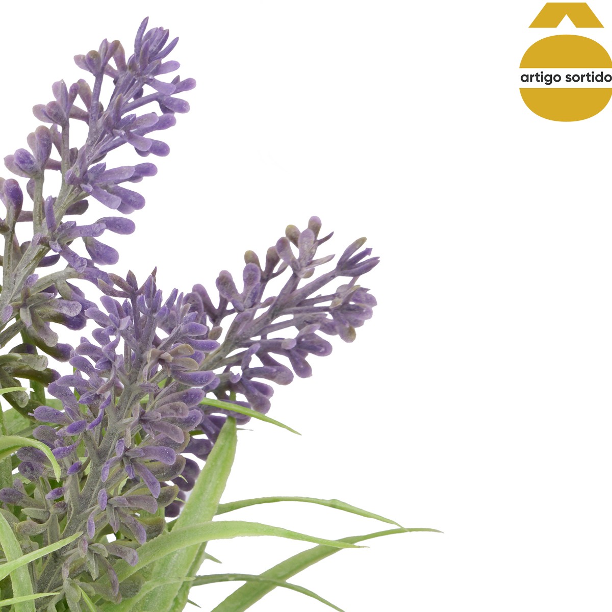 Vaso De Cimento Com Lavanda Artificial