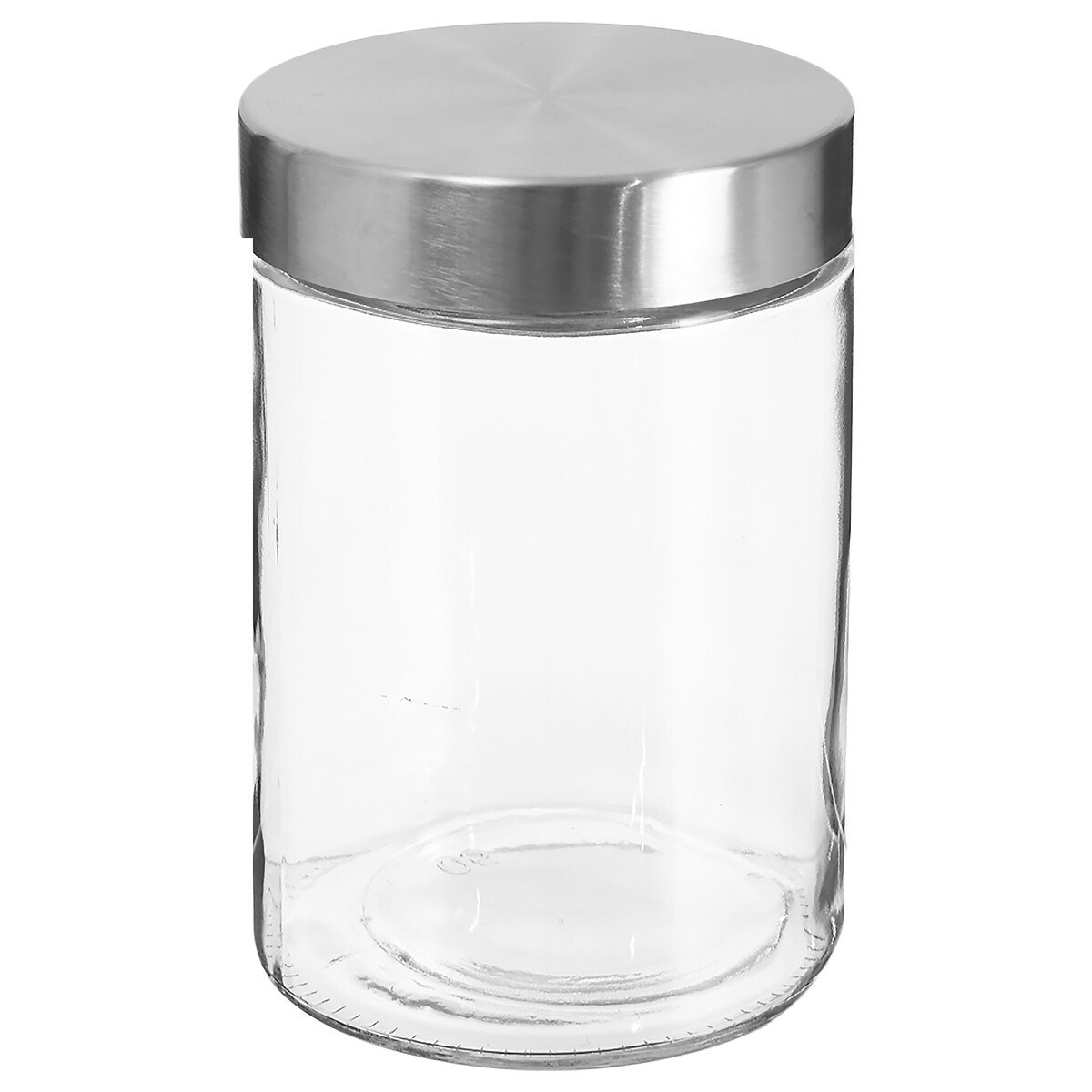 Frasco de vidro com tampa em inox 1,2l,  Frasco de vidro com tampa em inox 1,2l