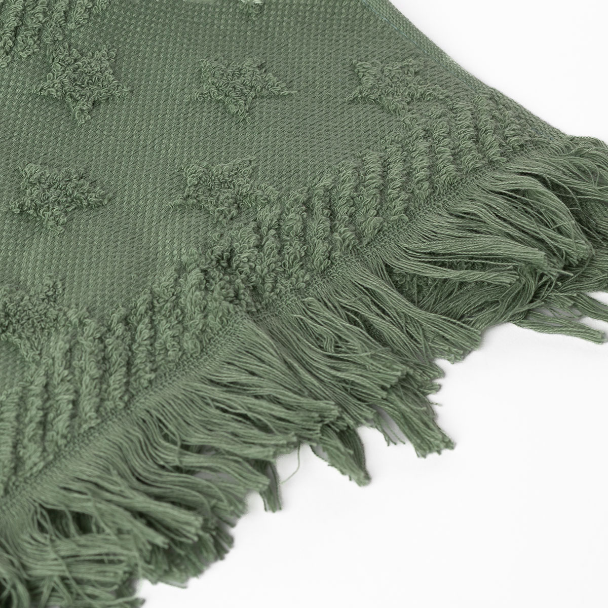 Toalha de m&atilde;os verde com estrelas 50x90cm