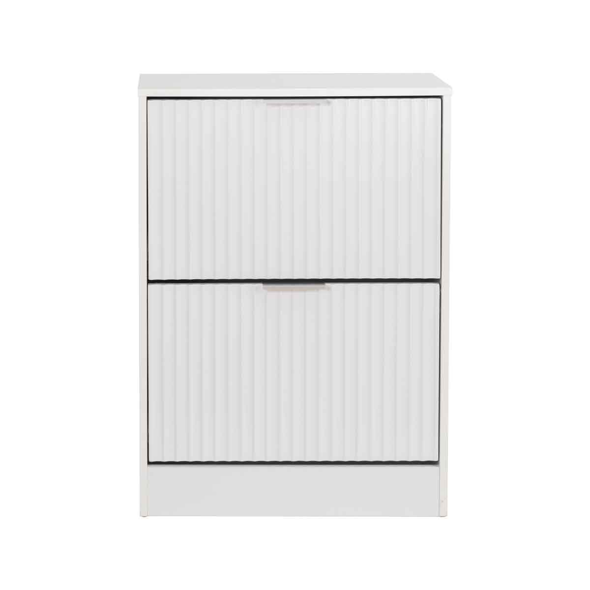 Sapateira Com Duas Gavetas Wave Branca Em MDF