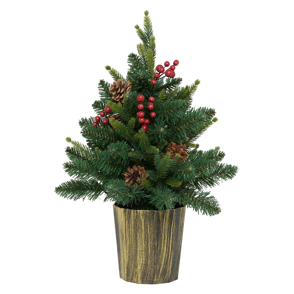 &Aacute;rvore de natal decorativa com LED branco quente 50cm