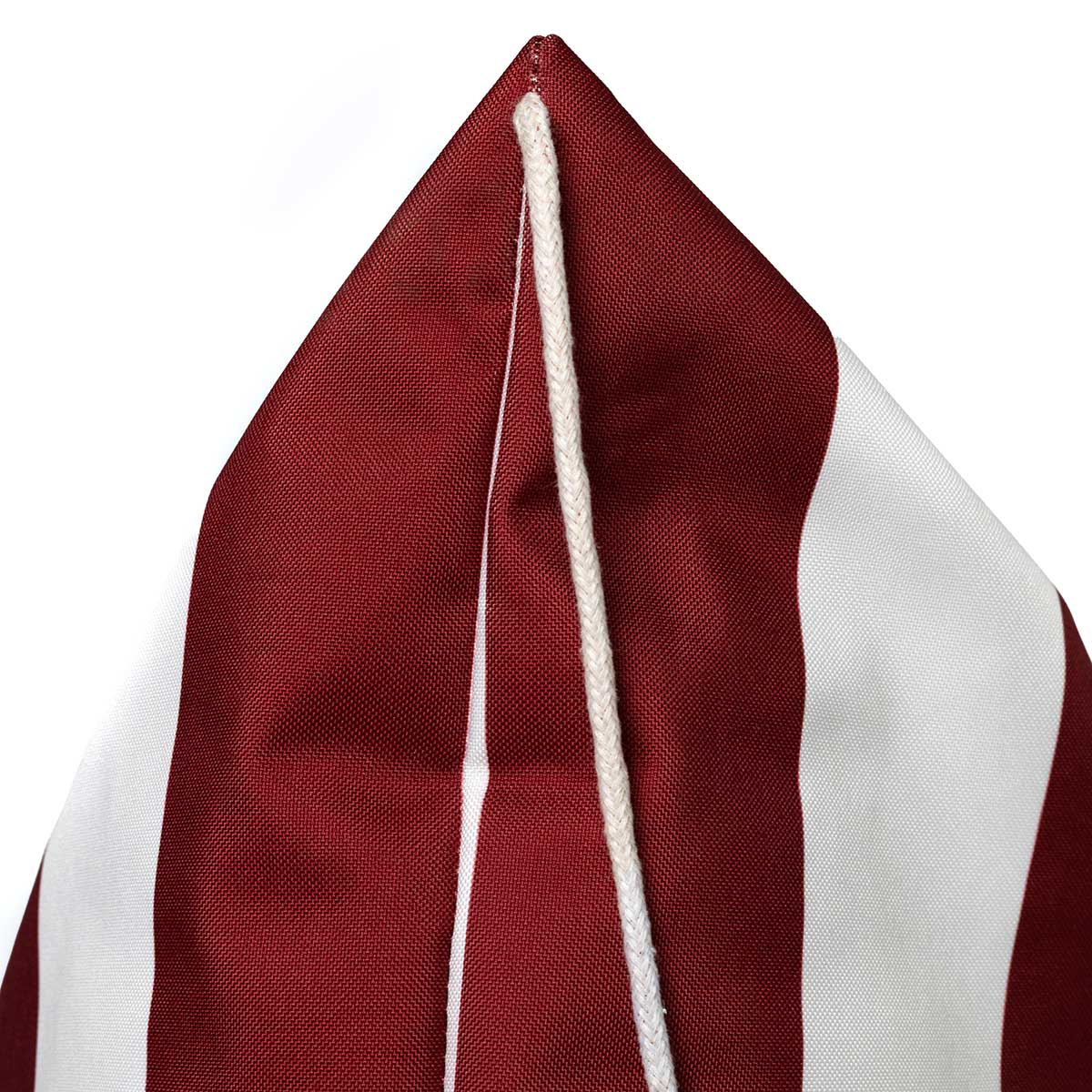 Pufe praia imperme&aacute;vel riscas branco e bordeaux