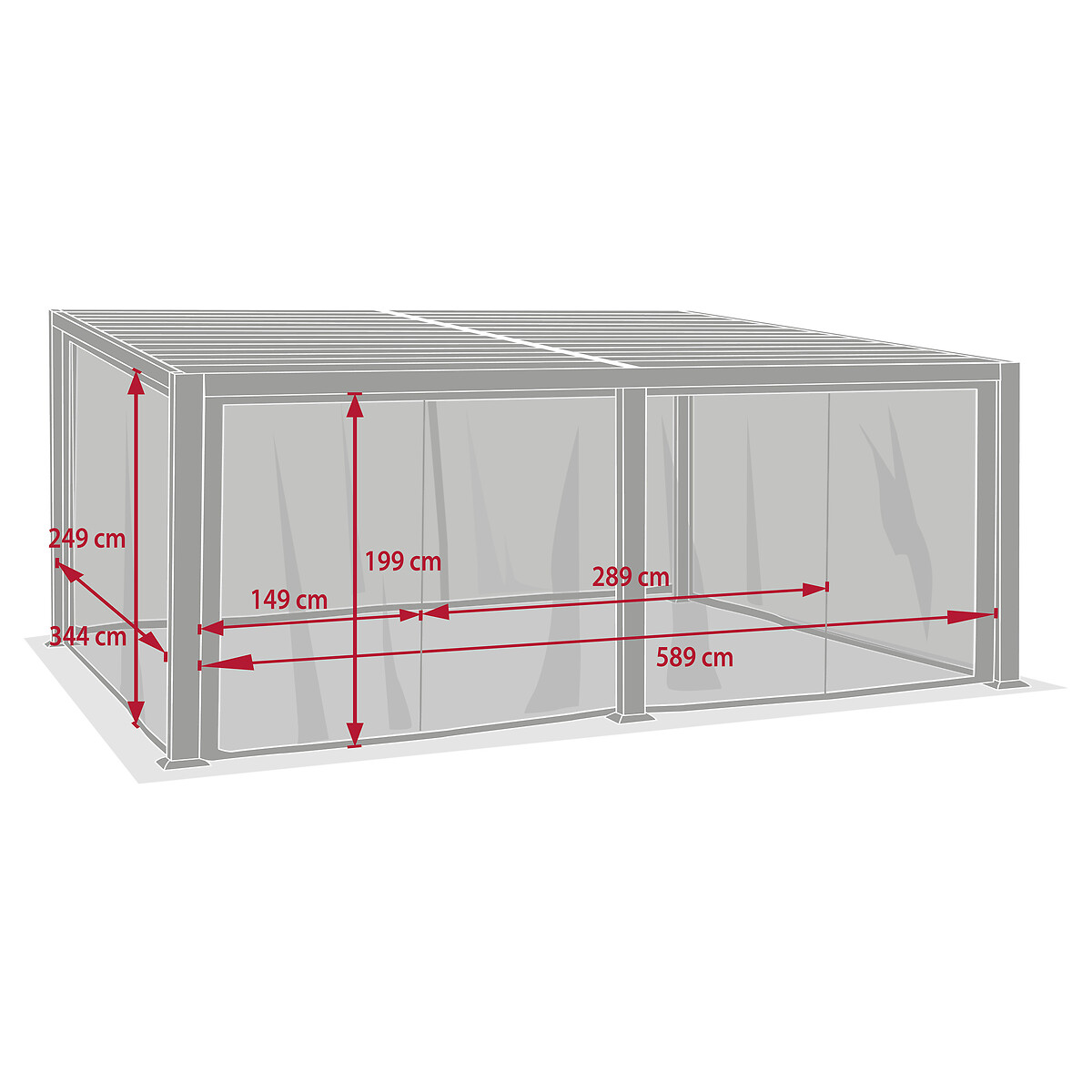 Conjunto de 6 cortinas para p&eacute;rgola &Aacute;VILA 3,5x6m