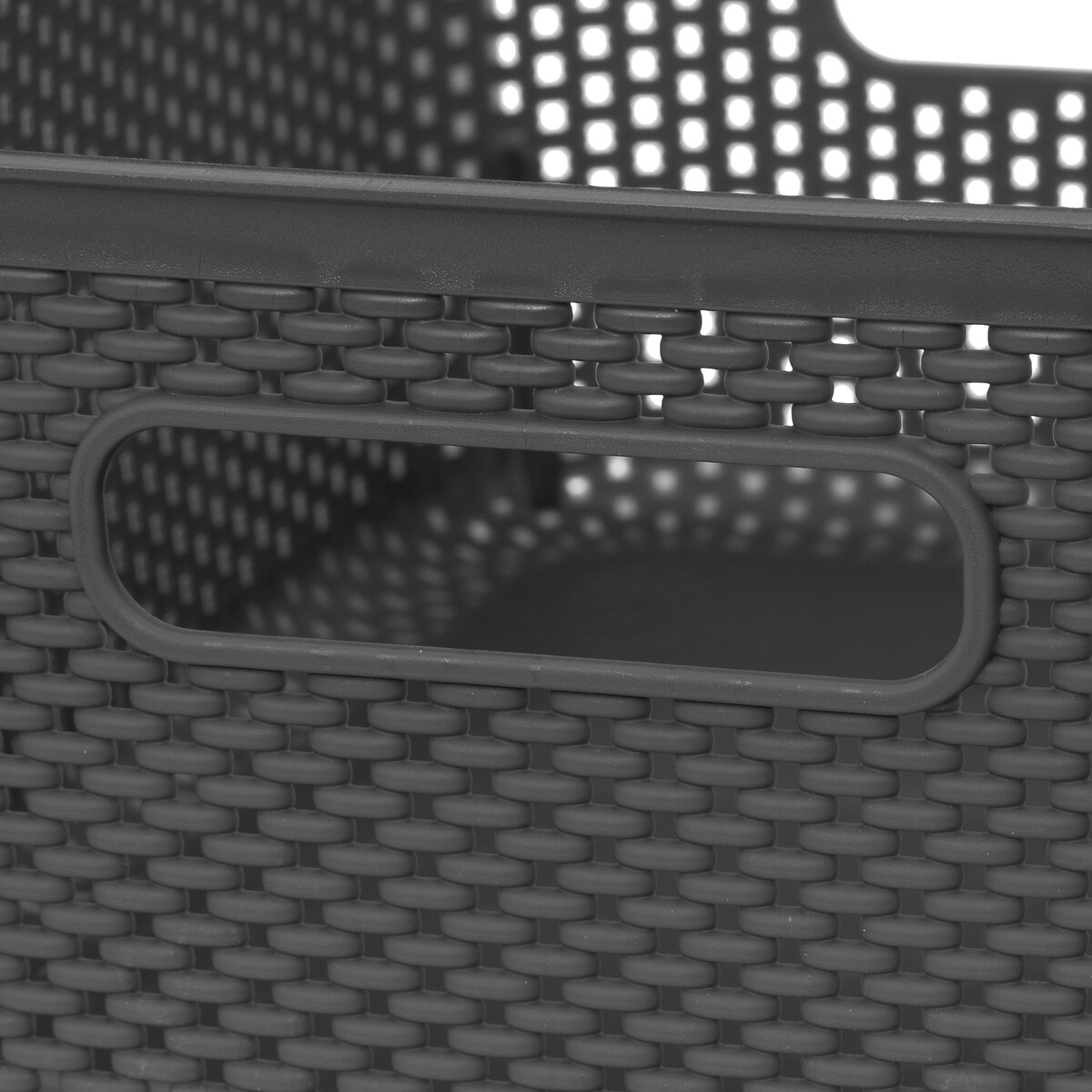 Cesto de arrumação crochet cinza antracite 4l,  Cesto de arrumação crochet cinza antracite 4l