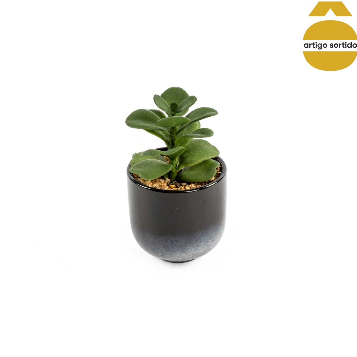 Vasinho de cerâmica com planta artificial,  Vasinho de cerâmica com planta artificial