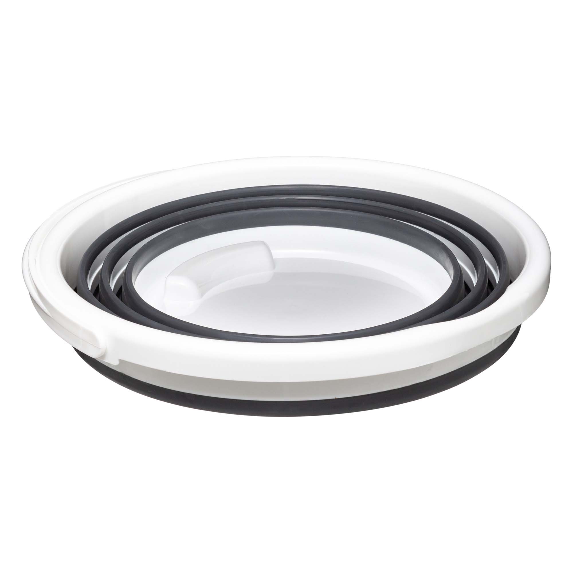 Balde empilh&aacute;vel com RISCAS cinza 10l