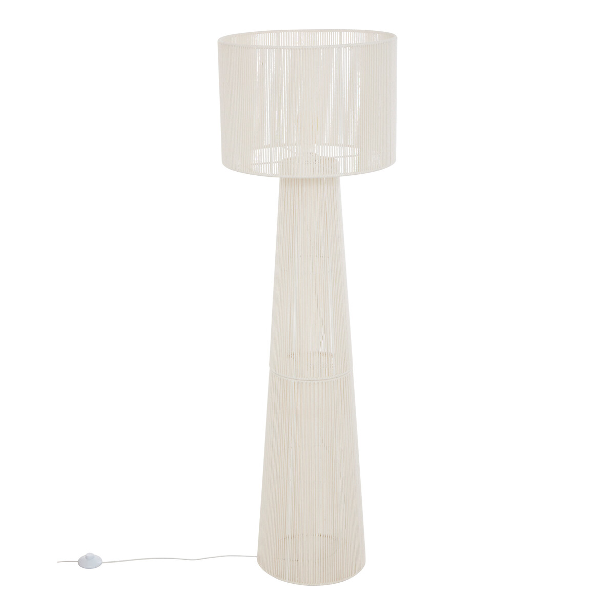Candeeiro de p&eacute; ADRIA branco em metal 145cm