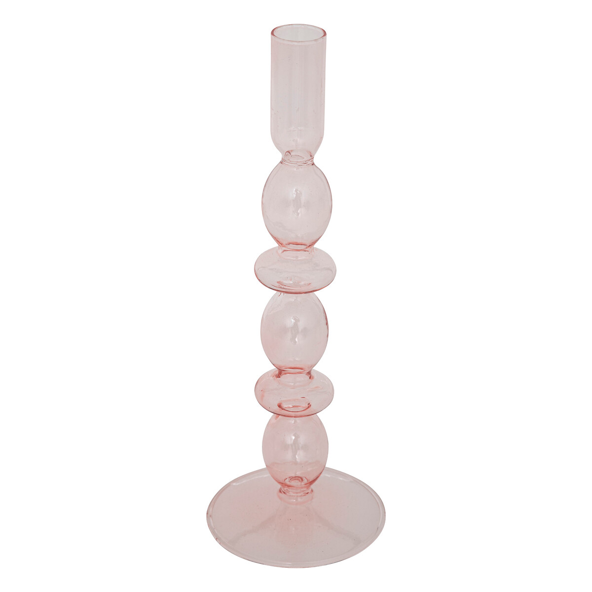 Casti&ccedil;al BULLES rosa em vidro 25,7cm