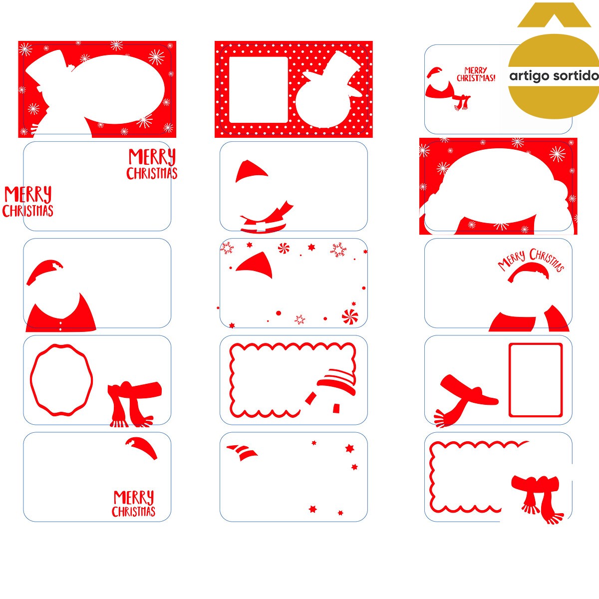 Caixa de 80 etiquetas para presente