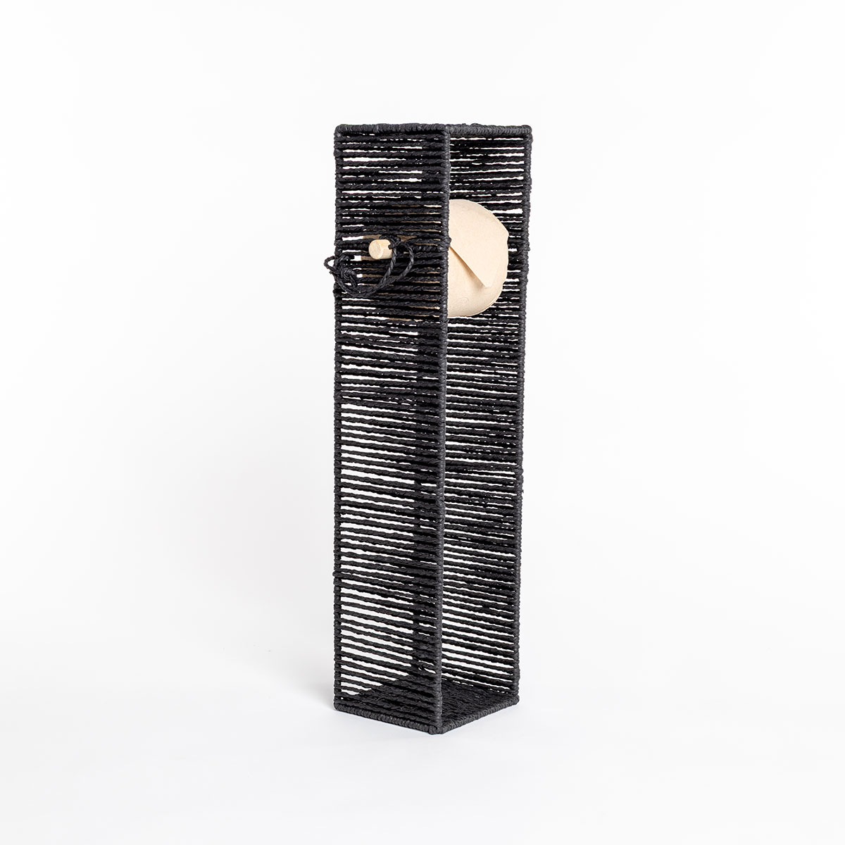 Porta rolos wc preto em corda