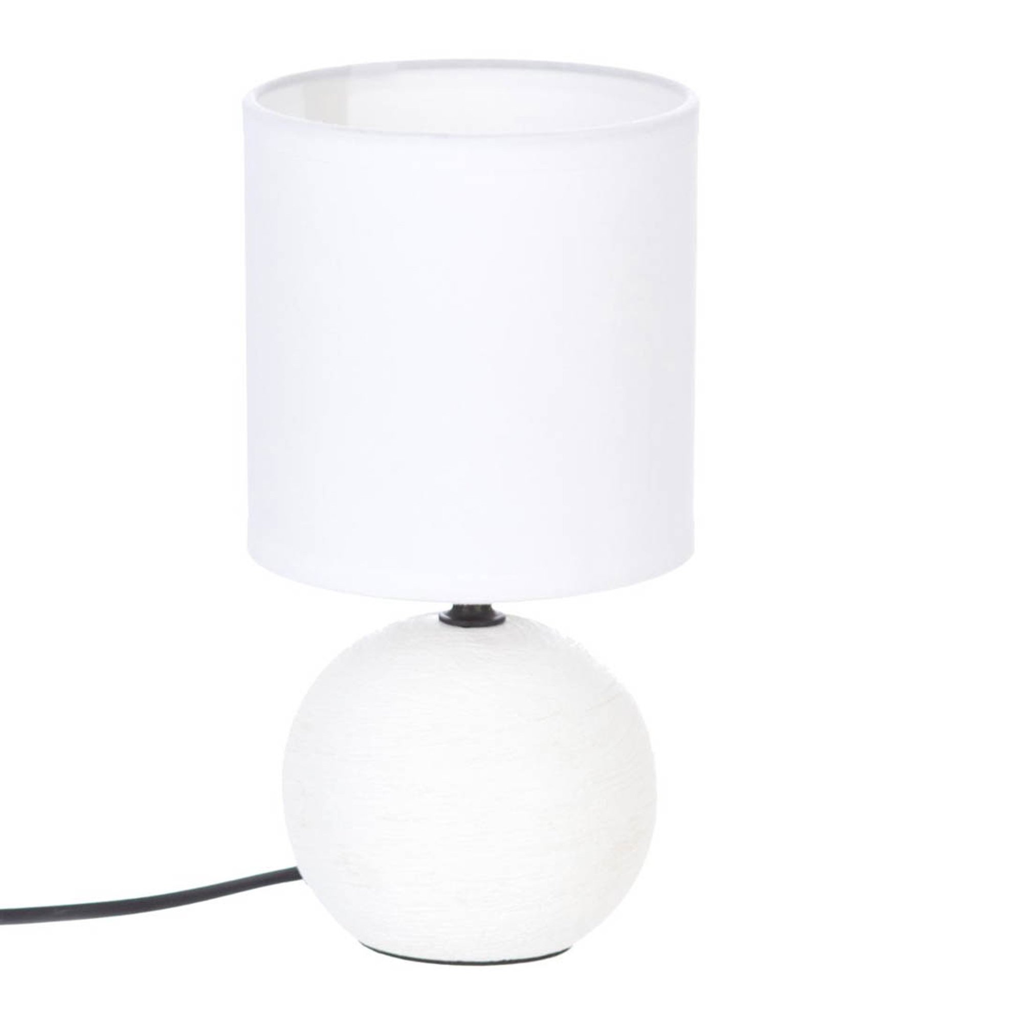 Candeeiro de mesa TIMEO com bola branca em cer&acirc;mica