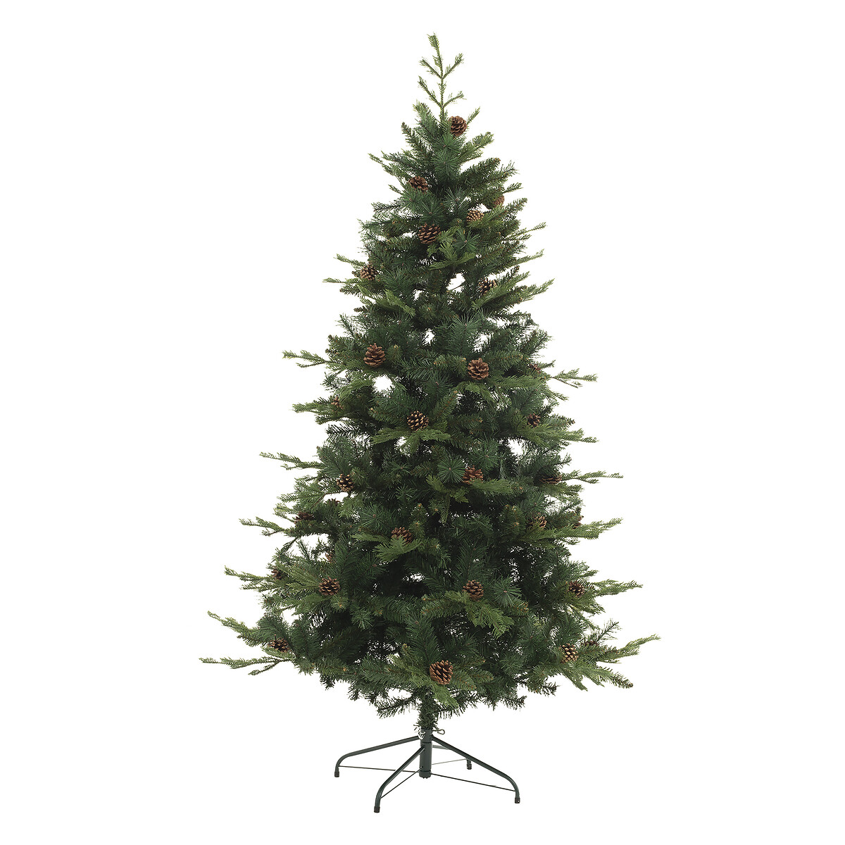 Árvore de natal YUKON verde com pinhas 210cm