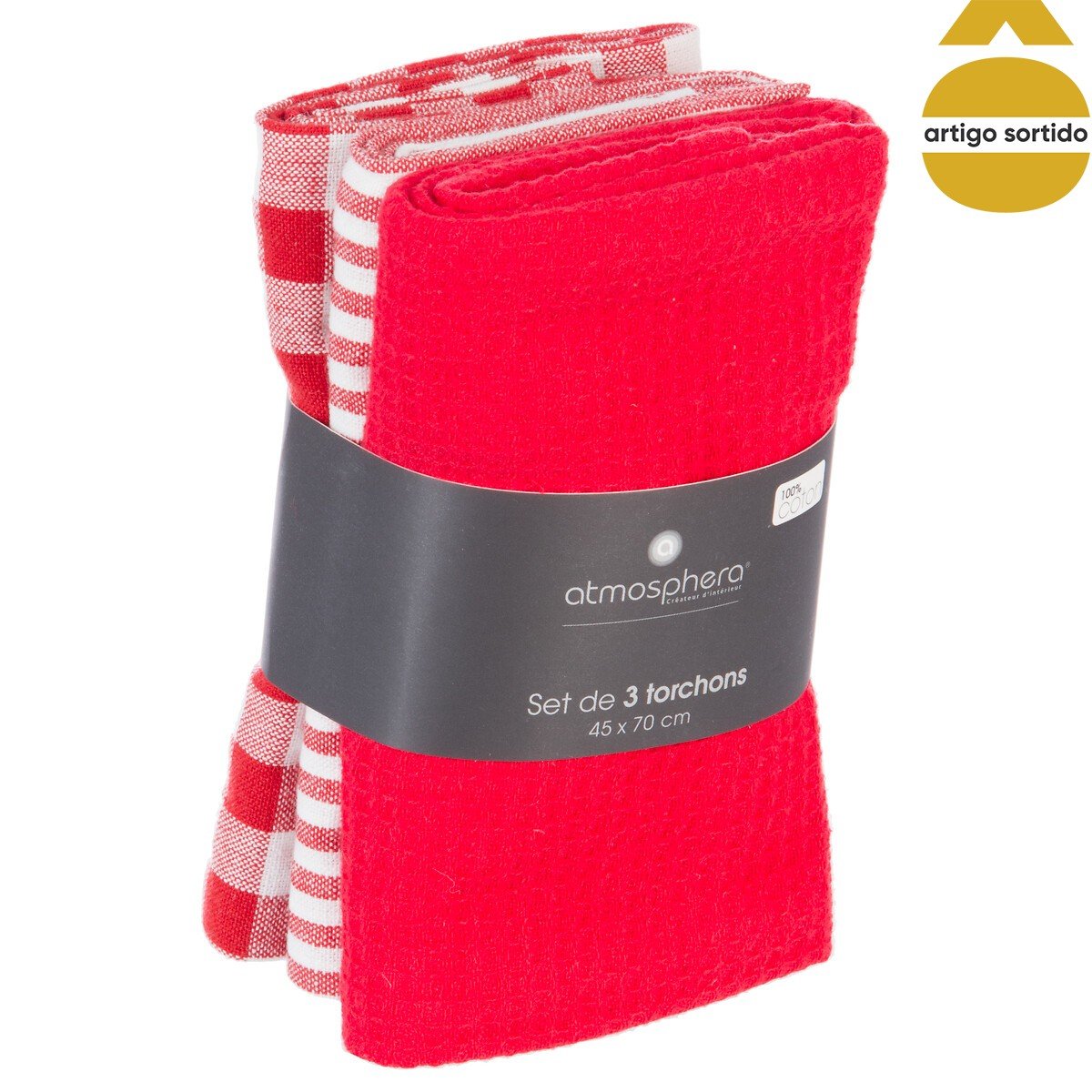 Conjunto de 3 panos cozinha 45x70cm