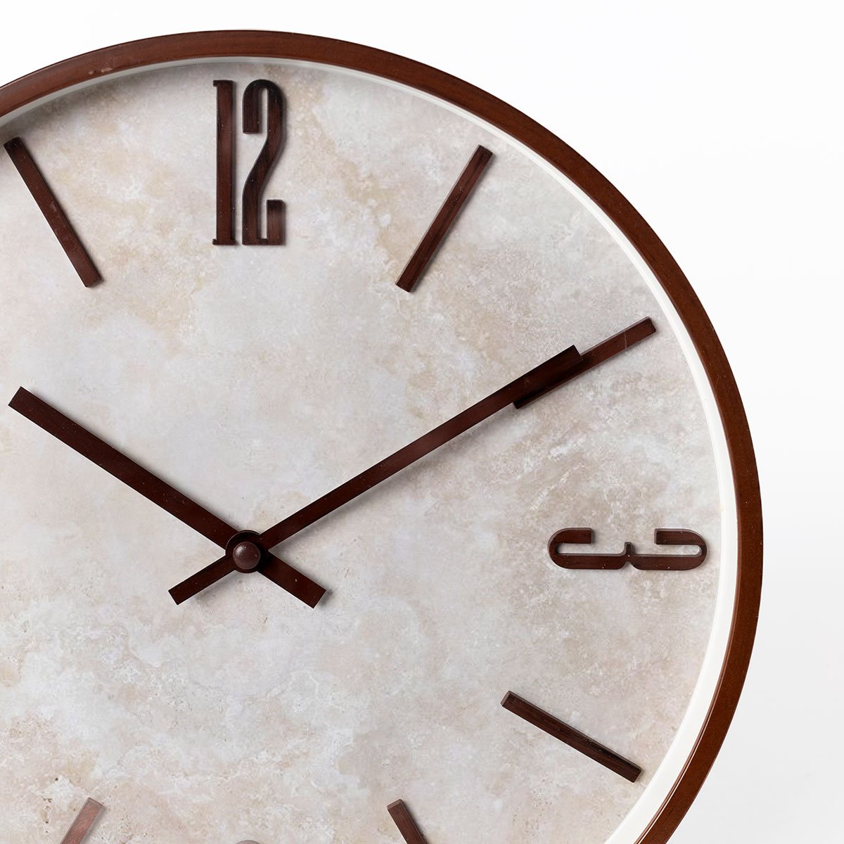 Rel&oacute;gio NELLA castanho com efeito travertino D29cm